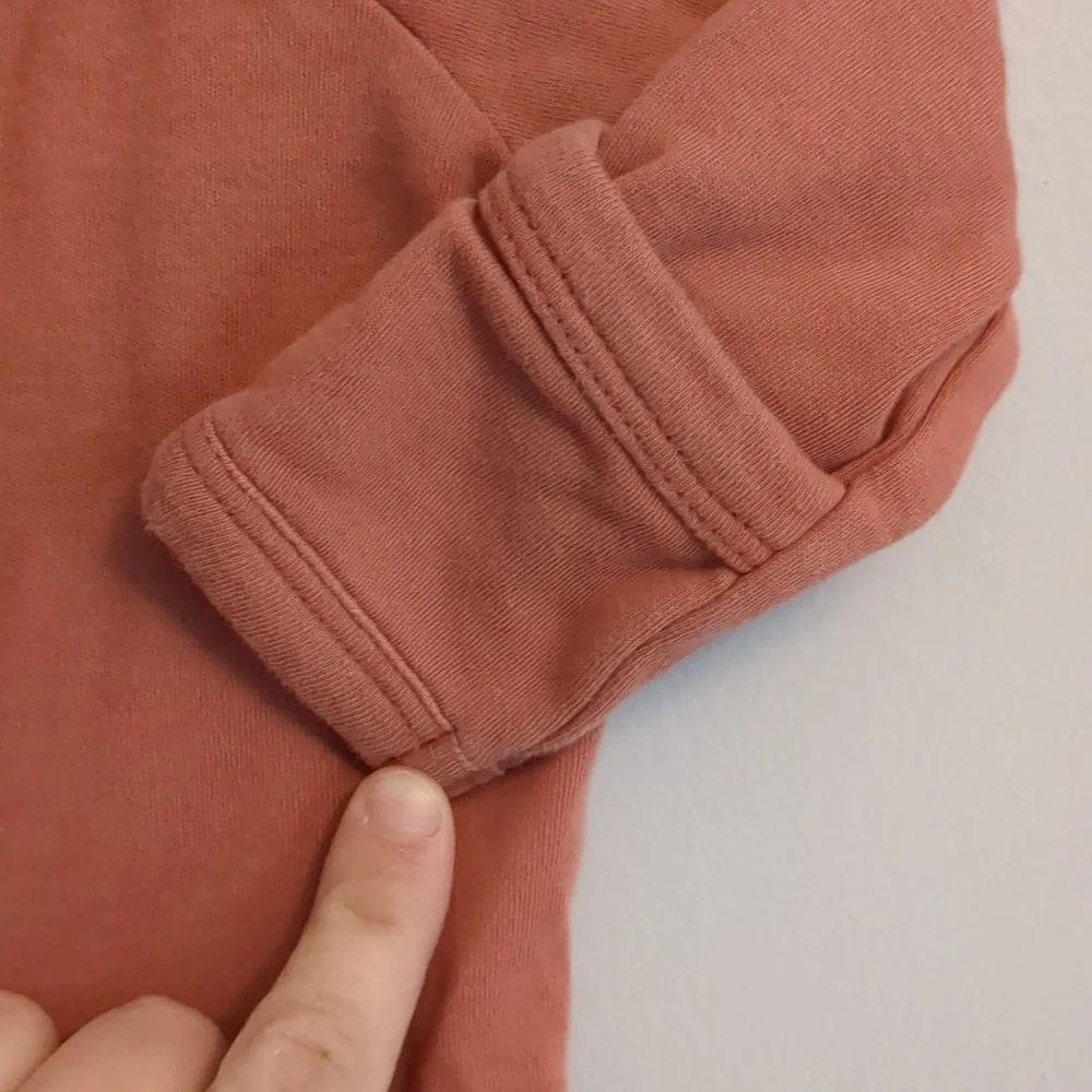 Kate Quinn Organic Cotton Rust Long Sleeve Crossover Bodysuit - Size 6-12 Months